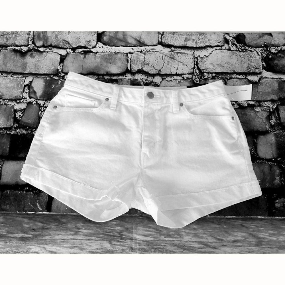 Gap 1969 slim cutoff midrise stretch white shorts NWT